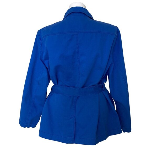 Draper James Women's Belted Utility Jacket 3X Blue Cotton Blend Gold Buttons - Picture 7 of 14